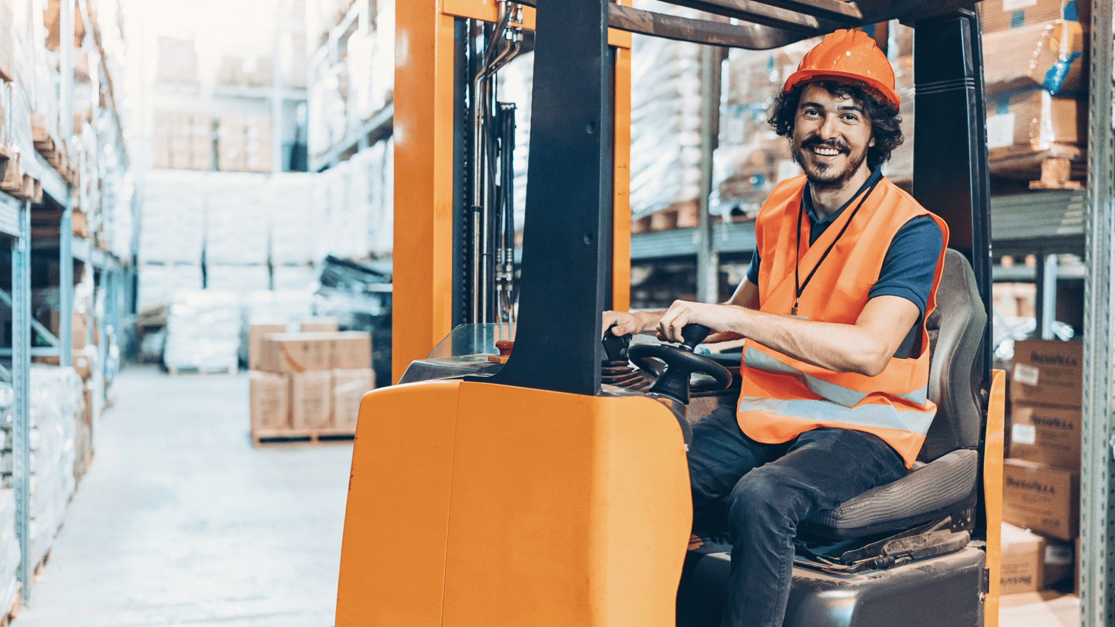 Man in a forklift